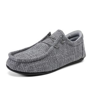 YRZL Nam Giày Lười Vải Nhẹ Nhẹ Thoáng Khí Chống Trơn Trượt Ngoài Trời Giày Thoải Mái Mũi Tròn Đế Ngoài Bằng Cao Su