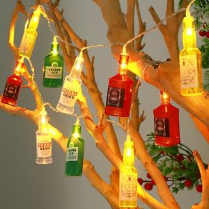 1.5M10LED/3M20LED Beer Bottle String Lights Indoor Bar Bottle String Lights Battery Powered Home Wall And Party Decoration