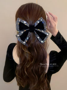 Elegant Velvet Butterfly Knot Hair Clip Half Updo Hair Accessories Womens Fashion Spring Clamp Hairpins Stylish Hairgrips