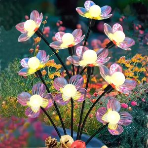 6-Head Magic Color Flower Ball String Lights Solar Ground Insert Lawn Lamp Outdoor Courtyard Decoration Ambient Light