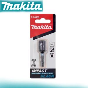 Makita | Makita E-08850 50MM Impact Black Socket Adaptor Hex Shank 1/2" X 1/4Hex Shank High Torque Driver-Drills Tool Accessories