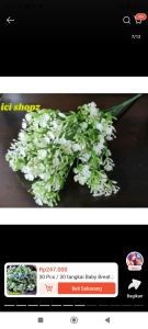 30 pcs bunga Baby breath plastik 5 dan 7 cabang Cabang