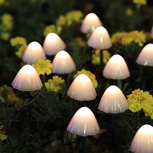 Abenkle 3.5M/10 LED Solar Mushroom Light Solar Powered Garden Light Mini Mushroom String Light for Decoration Park wedding New Year decoration lights