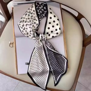 Khăn Choàng Lụa Dài Mỏng Thời Trang Nữ Mùa Hè 2025 Phong Cách Mới Trang Trí Thắt Nút Túi Áo Sơ Mi