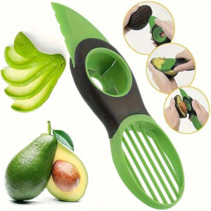 3-in-1 Avocado Slicer Cutter Pitter - Professional Kitchen Gadget With Stainless Steel Blade & Ergonomic Grip For Effortless Fru