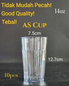 Cawan Plastik AS 14oz(10 Pcs)/AS Plastic Cup 14oz(10pcs)