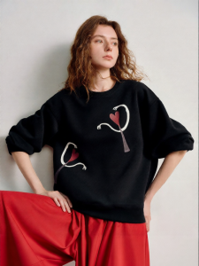 Toyouth | Loving Pattern Loose Round Neck Womens Hoodie