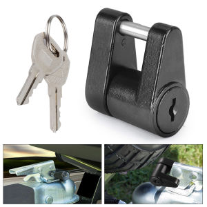 1/4" Zinc Alloy Small Trailer Lockstitch Trailer Hitch Coupler Lock For Locking Hauling Security Towing Tow Bar