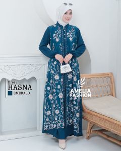 HASNA DRESS BRUKAT //GAMIS MIX BRUKAT PREMIUM AMELIA FASION