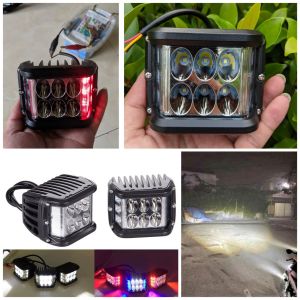 Đèn trợ sáng X6 Pro lắp xe máy ô tô 6 led 45W 2in1 kèm chớp nháy xanh đỏ mẫu mới hàng vip phụ kiện đồ chơi xe máy