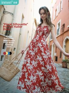 INMAN | Sleeveless Red Coastal Print Dress