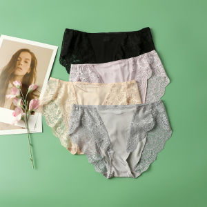 อ่อนโยน ผ้าไหม ลูกไม้ กางเกงใน ผู้หญิง อ่อนโยนต่อผิว ระบายอากาศได้ดี นุ่มเซ็กซี่ กางเกงขาสั้น Mulberry ผ้าไหม สไตล์บาง ฤดูร้อน ชุดชั้นใน