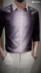 áo sơ mi áo sơ mi nam dài tay phong cách Hàn quốc phối màu cực sang chảnh thiết kế tay lửng đầy nam tính sự phá cách tạo nên gu thời trang riêng biệt chất vải mềm mịn - H62