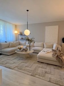 Cozylant Claudia Fabric Sectional Sofa / L Shape Sofa / U Shape Sofa/ Modular Sofa / Linen Natural Fabric /White Beige/Minimalist Nordic Scandinavian