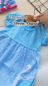 Dress Bayi (0-12Bulan) Setelan Baju Dres Bayi Perempuan Newborn Free Bando Kaos Lucu