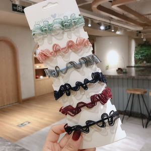 Elegant Lace Hair Ties Womens Thick Elastic Band Universal Fit Leather Cover Rope Fresh Simple Style Hair Accessories