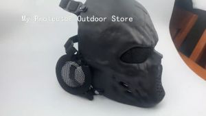 Chiến thuật quân sự Toàn bộ khuôn mặt Mặt nạ bảo vệ tai đầy đủ Halloween bên Cosplay Mặt nạ xe đạp ngoài trời CS Trò chơi chiến tranh Paintball Bắn Bảo vệ Mặt nạ đầu lâu