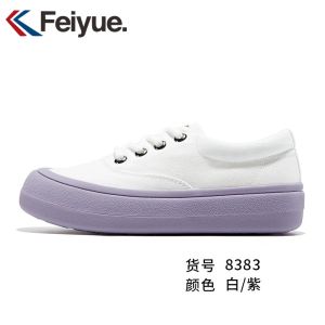 Womens Thick Bottom Canvas Shoes Feiyue Steamed Bun Shoes Breathable Comfortable Supportive Anti-Slip Wear-Resistant Cross Buckle Casual Low Top Rubber Outsole