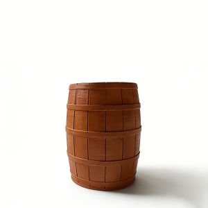 Wooden Barrel Shaped Pen Holder Wine Barrel Pen Holder Multifunctional Pen Holder Makeup Brush Holder Storage Bucket Desk
