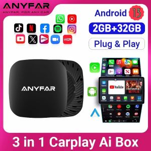 Android 13 Ai Box Wired to Wireless Carplay Android Auto Adapter WiFi For Youtube Nexflit Cars Smart Ai Box Bulit in Play Stroe