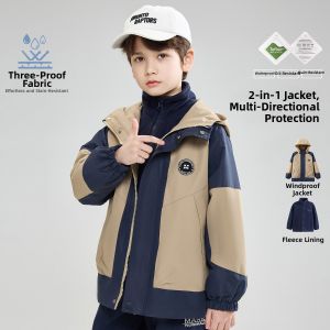 Mark Fairwhale | Windproof Hooded Color-block Spring Childrens Outerwear