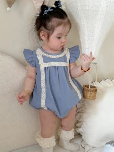 Summer Thin Flutter Sleeve Lace Romper