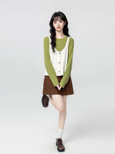 ZISUO | Quần Áo Knitwear Dạng Xếp Lớp Màu Sắc