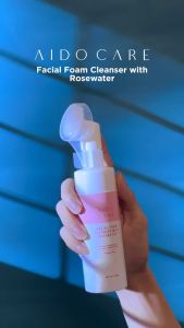 Aido Care Facial Foam Cleanser with Rosewater 150g (Paraben-free Vegan-friendly Animal cruelty free)