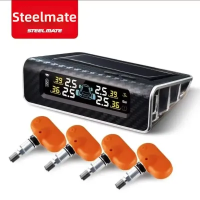 Steelmate | Solar Powered Smart Wireless TPMS Carbon Fiber Display T630