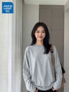 Jeanswest | Long Sleeve Womens American Casual Loose Plus Size T-Shirt