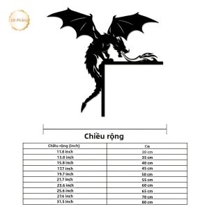 CIFbuy | 1PC Đen Rồng Thở Lửa 2D Kim Loại Nghệ Thuật Treo Tường Sắt Hình Bóng Trang Trí Trong Nhà Ngoài Trời Phòng Khách Phòng Ngủ Văn Phòng Hành Lang