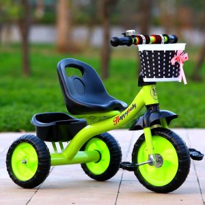 Misettr Tricycle Bicycle Kids Pedal Car Baby Push Car Childrens Bike Three-Wheel Vehicle Foam Wheel Universal for Boys And Girls
