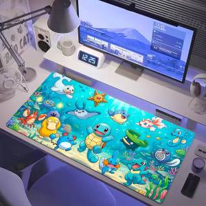 Bandai | Pokemon Anime Gamer Mouse Pad Large Rubber Desk Mat Keyboard Mousepad 2MM Stitched Edge