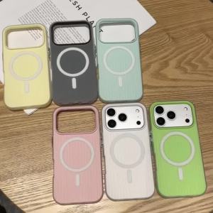 Ốp Lưng Từ Tính Mờ Họa Tiết Sóng 2 Trong 1 Cho iPhone 18/17/16/15/14/13 Pro Max Tương Thích Magsafe Chống Sốc Họa Tiết Sọc
