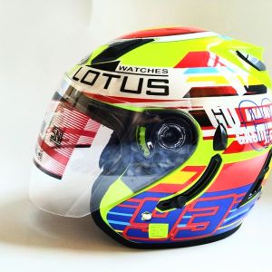 HELM ARL DOUBLE VISOR MODEL CENTRO JP-10 LOTUS MARC. MARQUEZ 93 KUNING ( BISA COD )