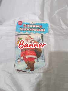 Banner Natal Merry Christmas set Murah Bunting Flag Xmas