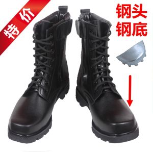 Mens Tactical Boots High Top Steel Toe Wool Training Shoes Outdoor Desert Boots Spring Autumn Workwear Security Training Footwear