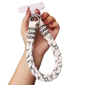 Thickened Short Braid Mobile Phone Lanyard Outdoor Anti-Loss Cartoon Doll Bracelet Nylon Weaving Handheld Phone Chain Strap