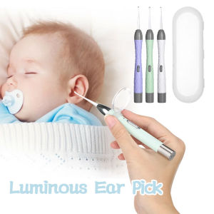Luminous Ear Spoon Ear Wax Removal Cleaning Tweezers LED Light Earpick Nose Clip Children Adults Ear Care Tools USBchar