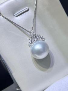 925 Silver Pearl Pendant Necklace Womens French Style White Pearl Choker Fresh out Pure Silver Embedded Jewelry Accessory