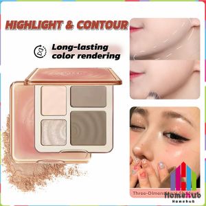 Homehub 4 Colors Highlight & Contour Palette Natural Long-lasting Waterproof