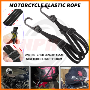 E&M Motorcycle Helmet luggage Rope Net Protective Gears Elastic Rope Tension Strap 60cm 2 Hooks