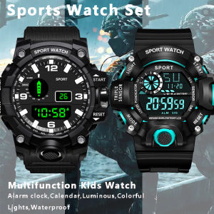 Electronic Watch Set For Mens Military Sports Watches Set Luminous Multifunction LED Digital Wristwatch for man kids Boy Student