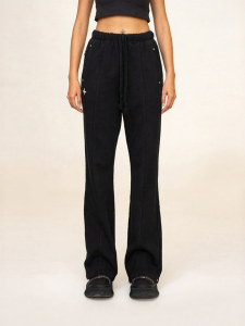 SMFK | Cross Design Bell Bottom Drawstring Sport Pants
