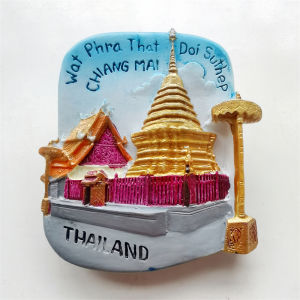 Thailand Tourist Souvenirs Phuket Sumi Island Wat Phra Kaeo Pattaya Landscape Architecture Magnetic Refrigerator Sticker Decoration