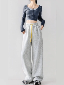 กางเกงขายาว กางเกงขายาวผู้หญิง มีทั้งหมด6สี มีกระเป๋า พูกสายที่เอว#1274