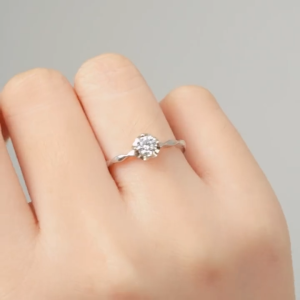 Nhẫn Bạc Nữ Bạc 925 HGJG Đính Đá Giữa Sang Trọng Quà Tặng Bạn Gái Ý Nghĩa An Toàn Da Tay