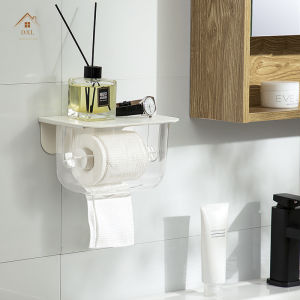 DXL Transparent Tissue Box Wall-mounted Paper Box Toilet Wash Towel Storage Toilet Hanging Box Bedroom Wall hanging Tissue Box