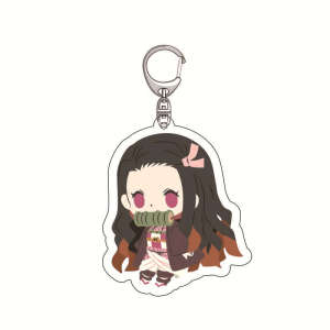 Bandai | Demon Slayer Tanjiro Zenitsu Nezuko Acrylic Keychain Anime Series Creative Keyring Pendant