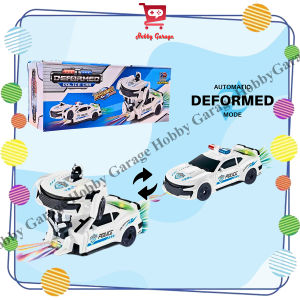 Mainan Mobil Transform Robot Anak Deformation Polisi Light Sound